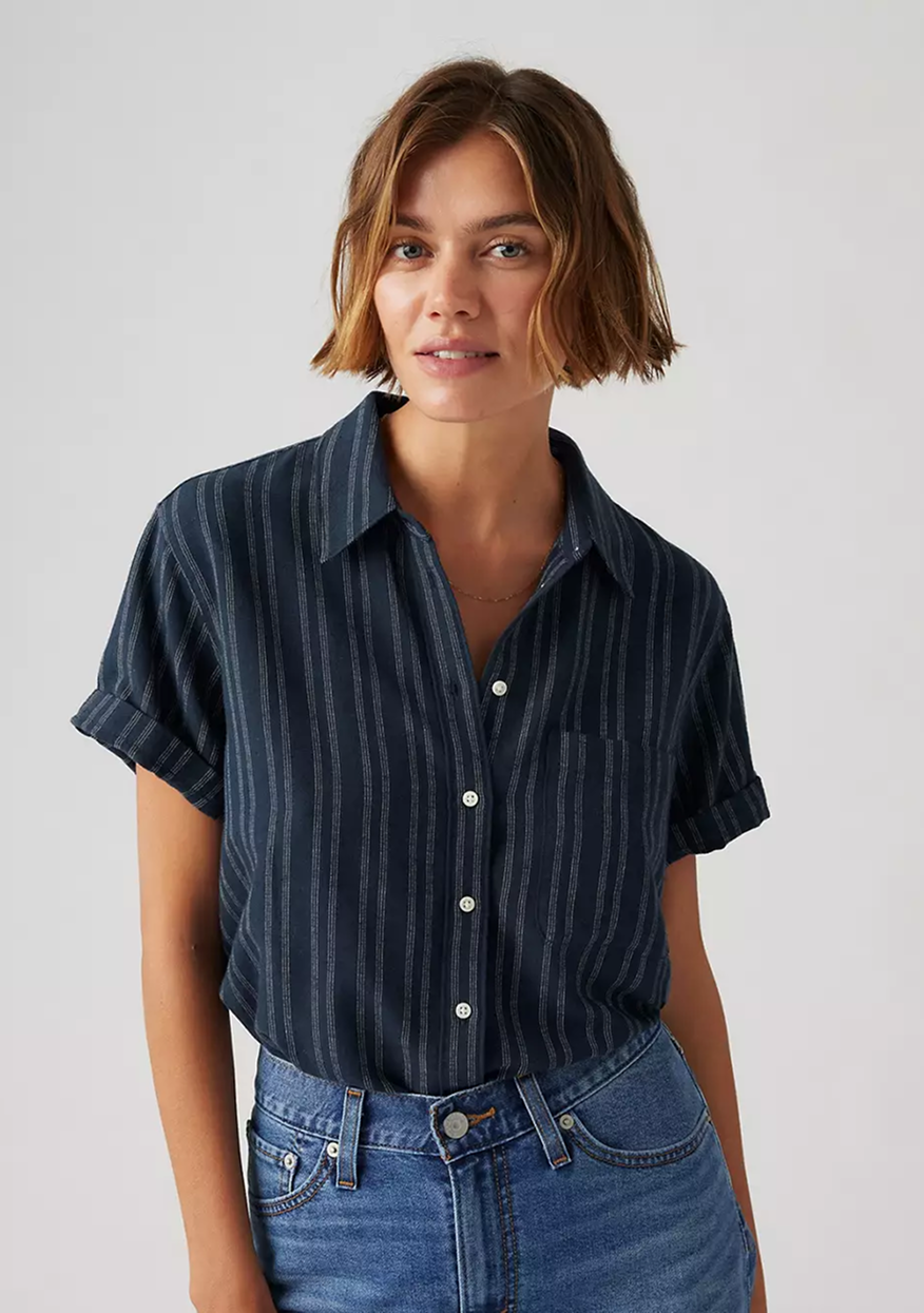 Picture of Darlene Linen Blend Short Sleeve Shirt